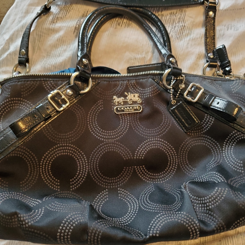 Black Coach Logo Handbag